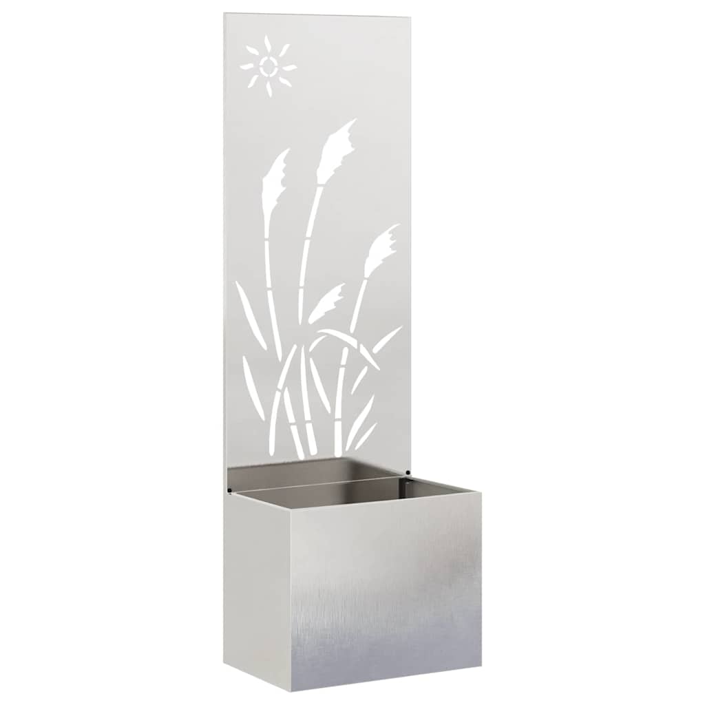 Vidaxl tuin privacy screen fretwerk zilver 50 x 140 cm roestvrij staal