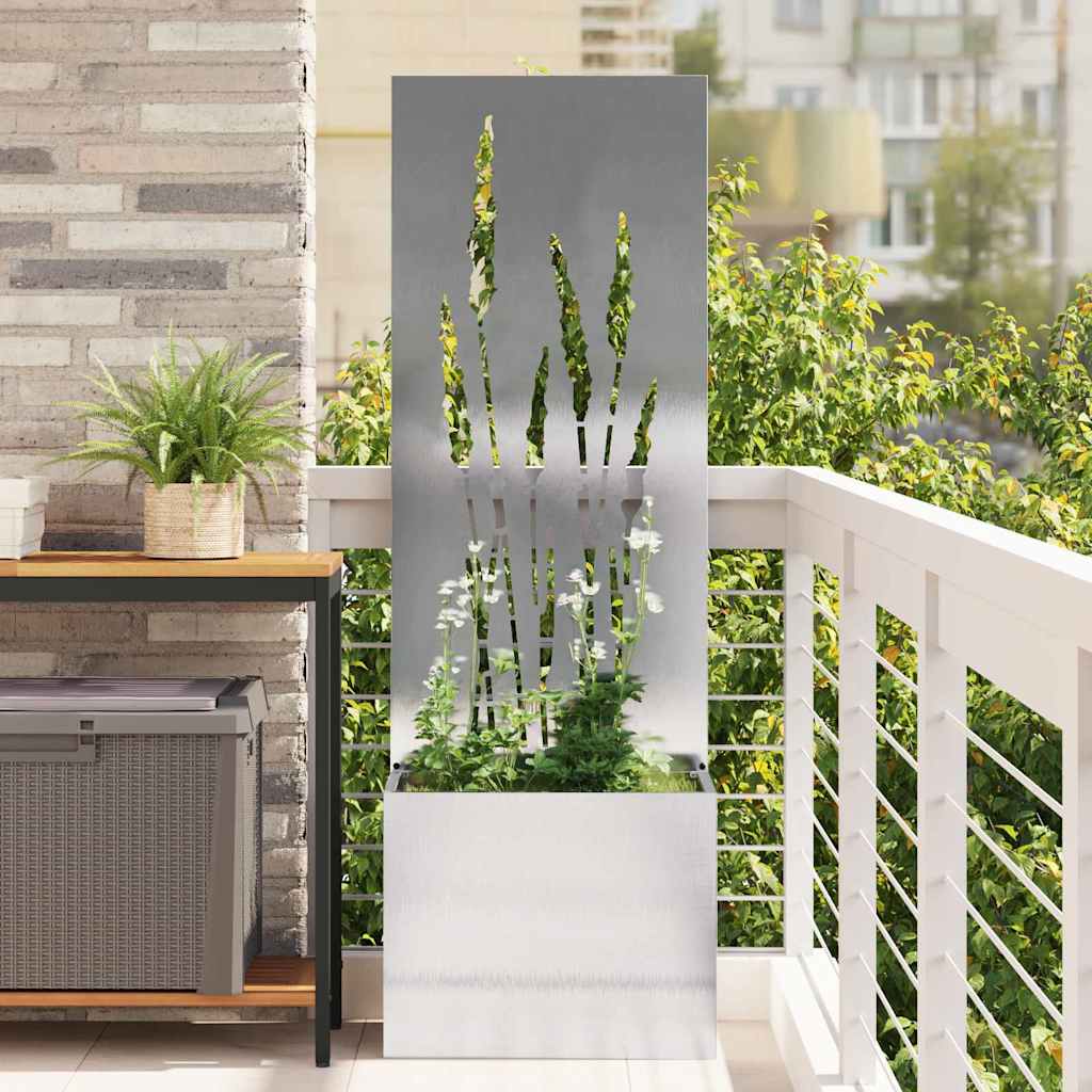 Vidaxl tuin privacy screen fretwerk zilver 50 x 140 cm roestvrij staal