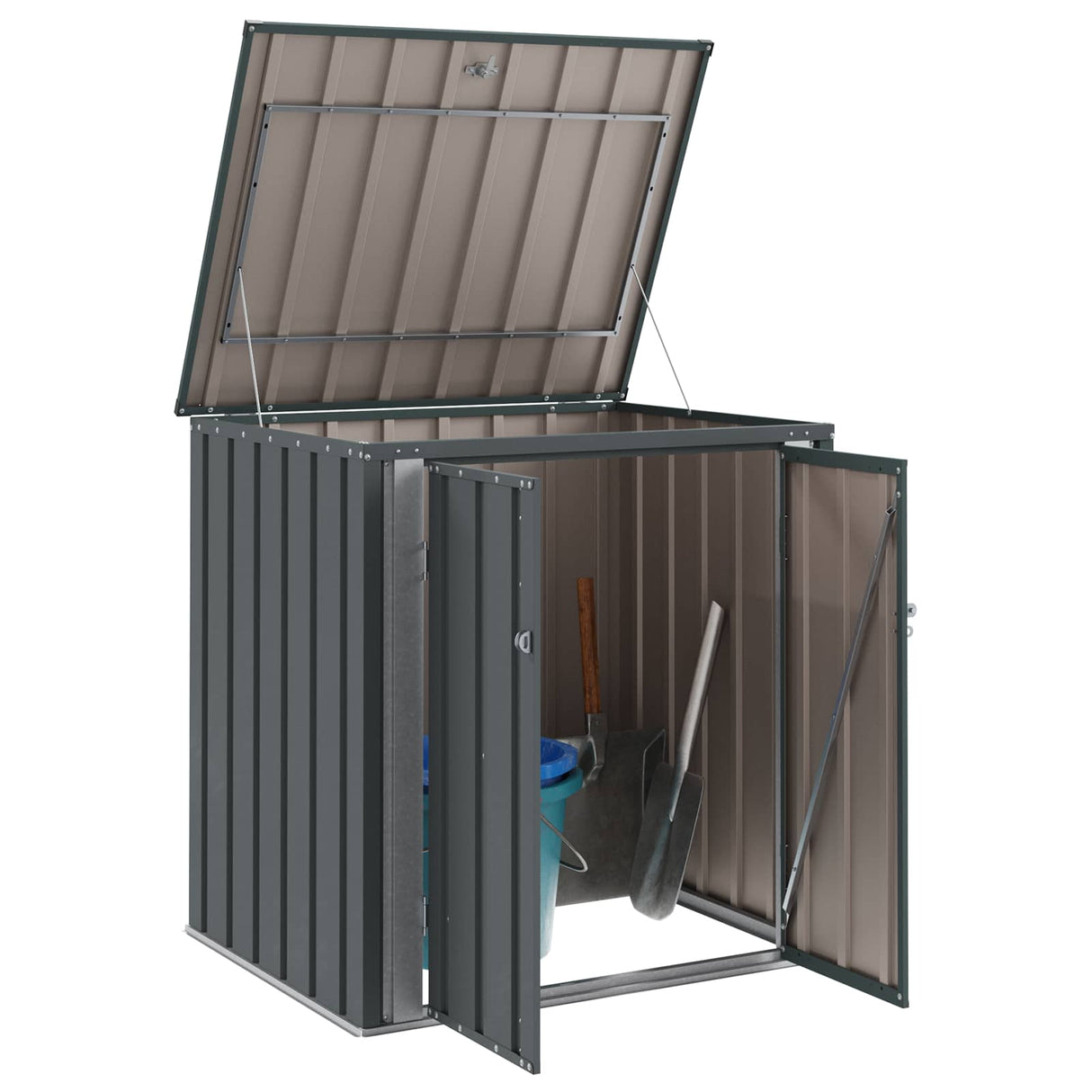 Vidaxl tuinopslagdoos zwart 101,5 x 82 x 100 cm staal