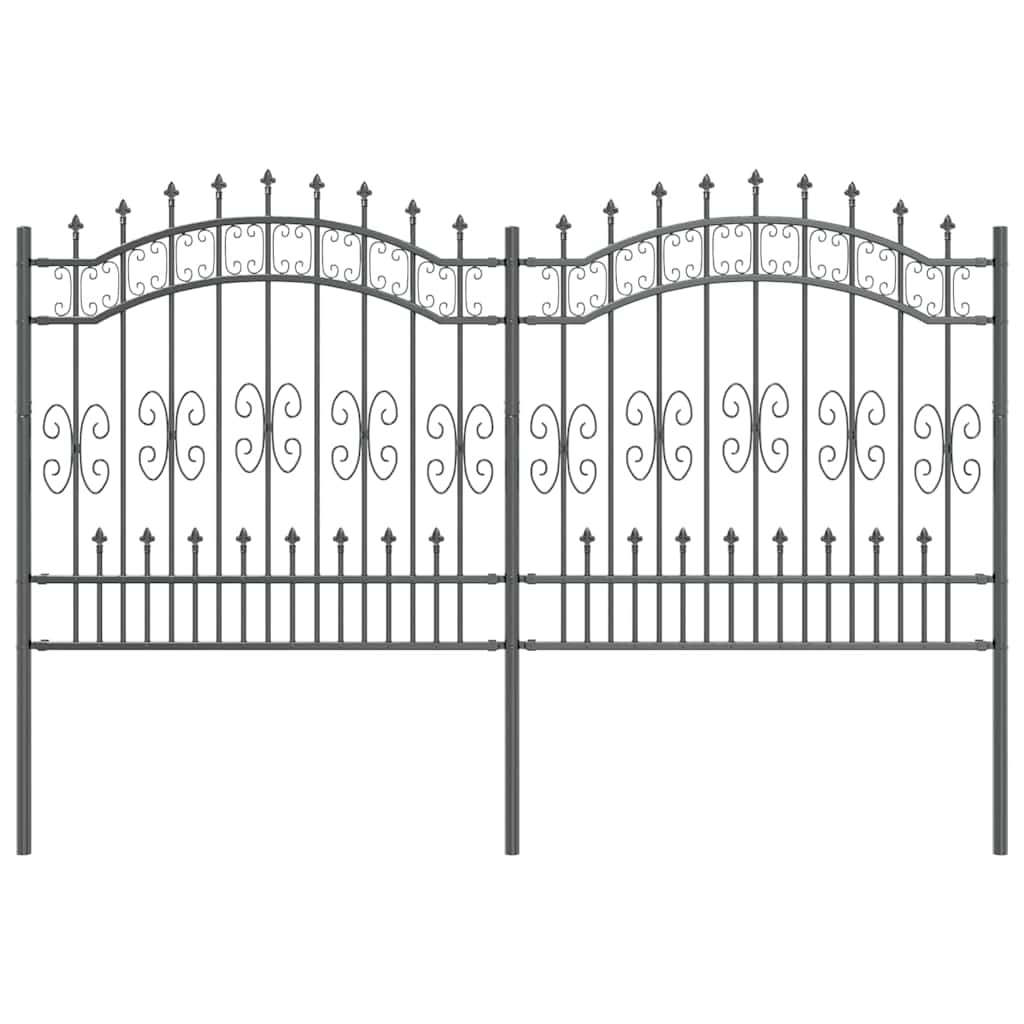 Vidaxl tuinhek grijs 240 x 166 cm poedergecoat staal