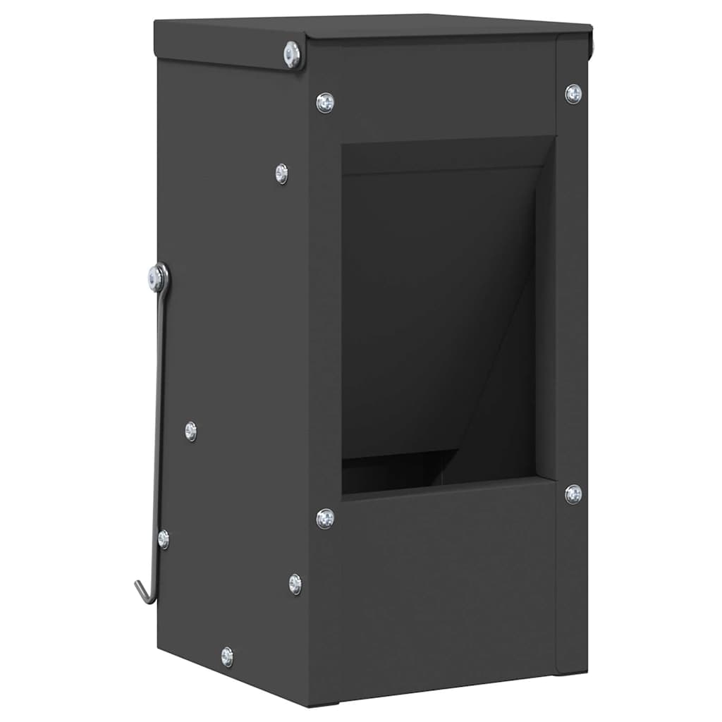 Vidaxl konijnenvoer zwart 12,5 x 12,5 x 25 cm koudgewalst staal