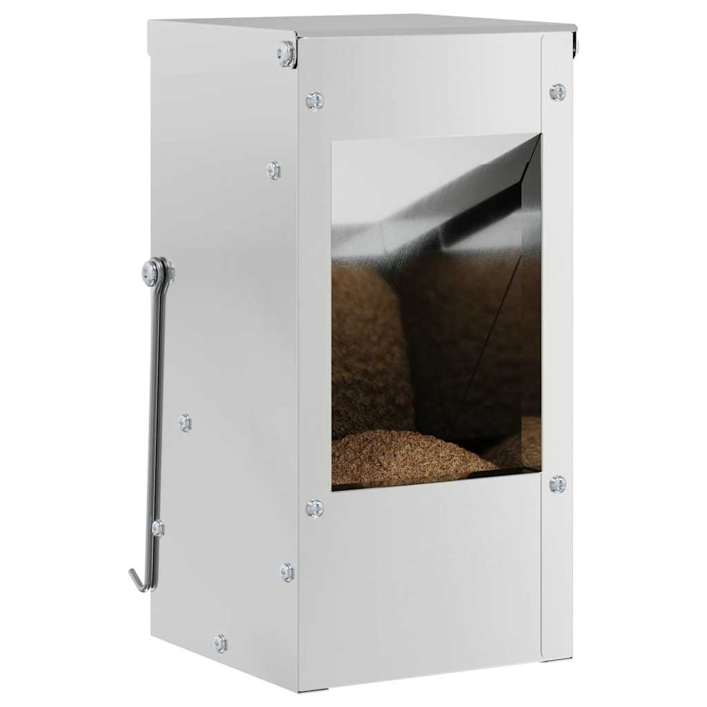Vidaxl konijnenvoer zilver 12,5 x 12,5 x 25 cm gegalvaniseerd staal