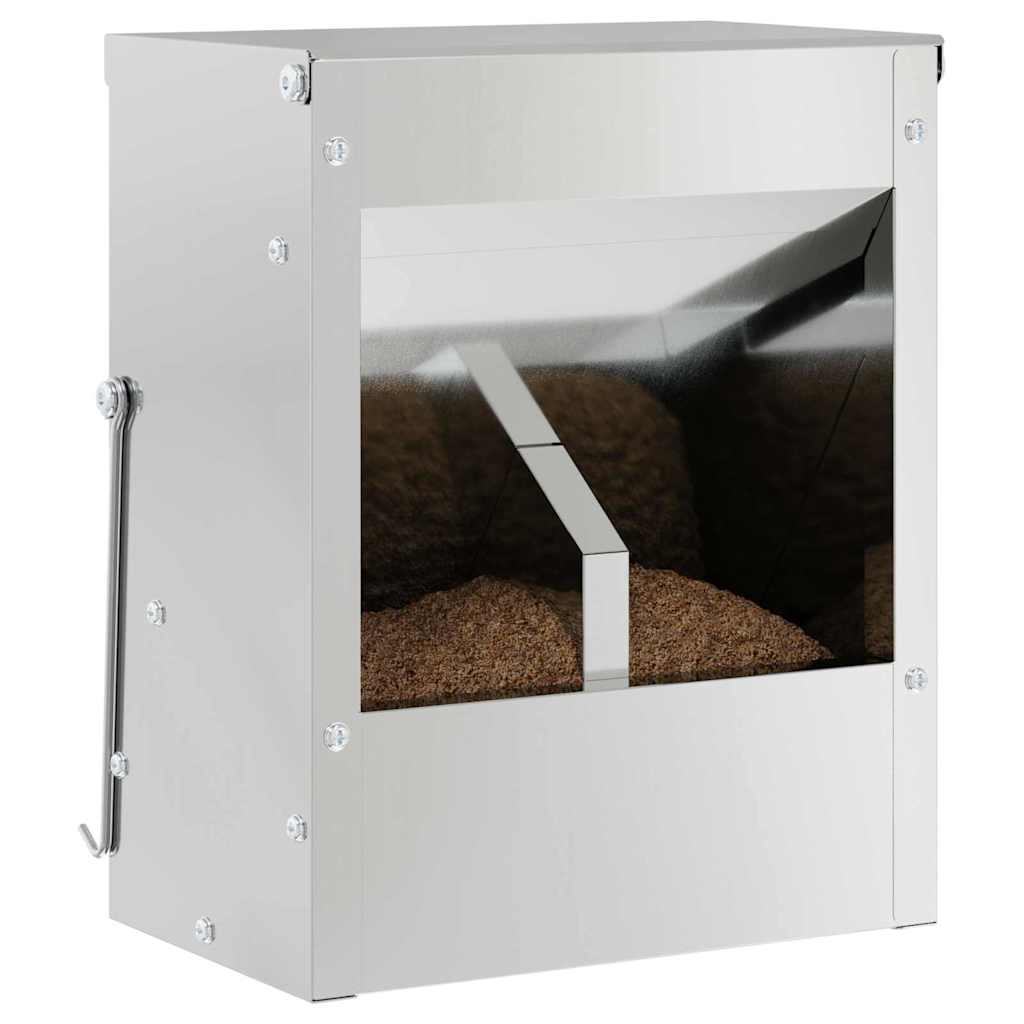 Vidaxl konijnenvoer zilver 20 x 12,5 x 25 cm gegalvaniseerd staal