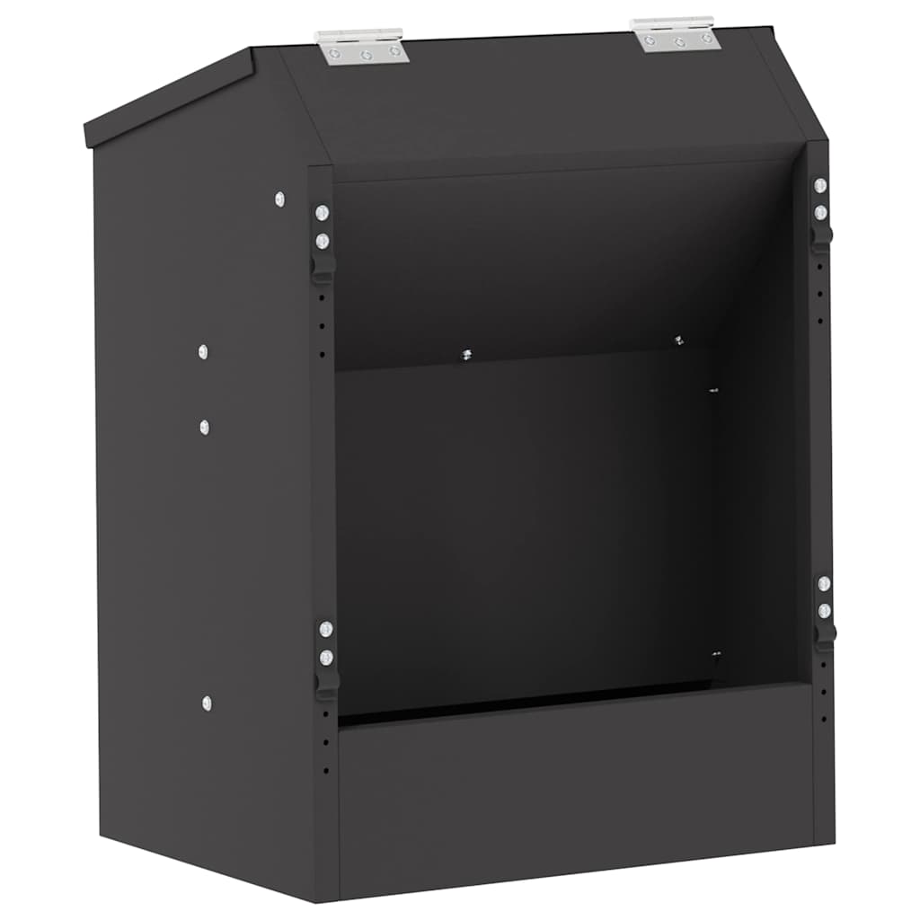 Vidaxl konijnenvoer zwart 64,5 x 25,5 x 45,5 cm koudgewalst staal
