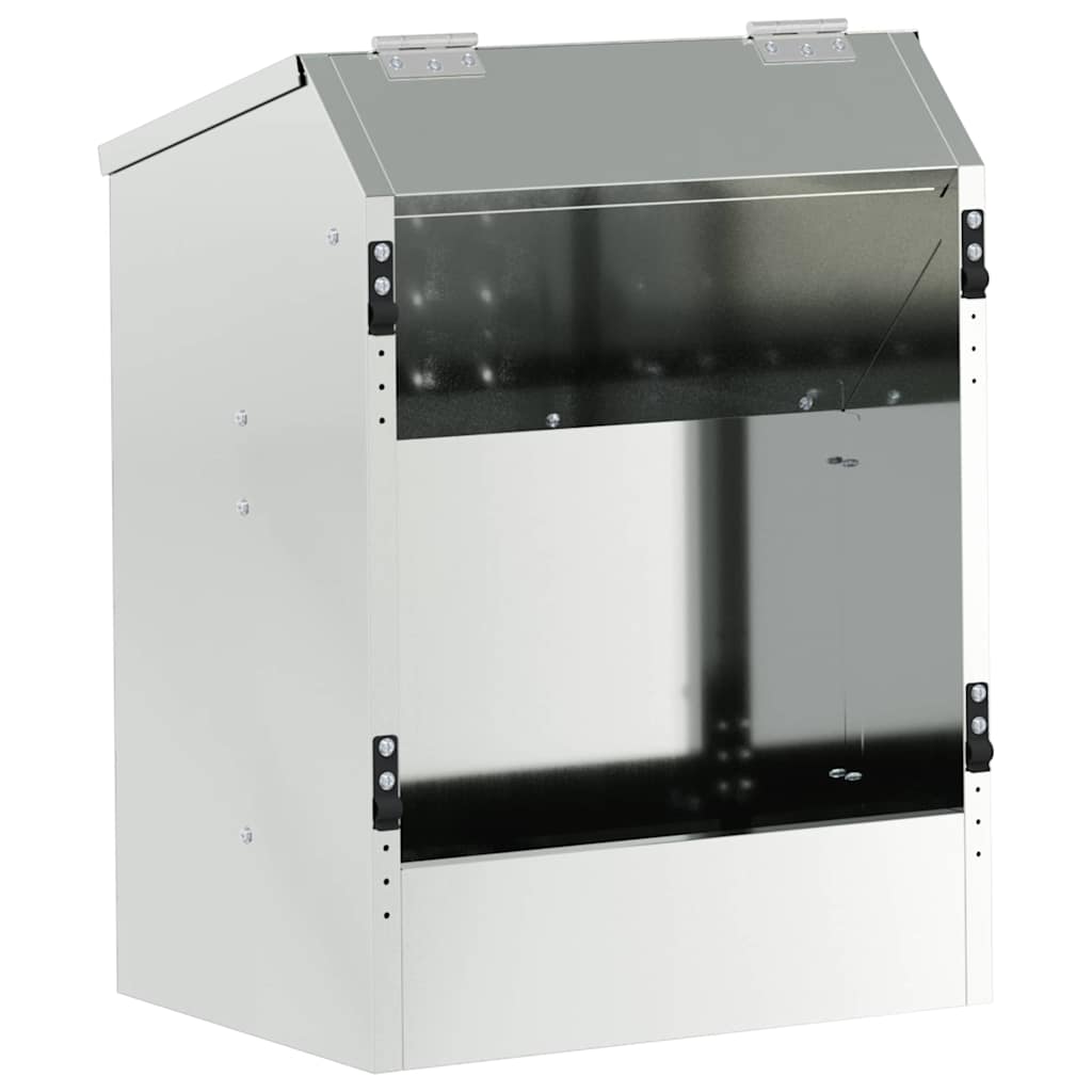 Vidaxl konijnenvoer zilver 64,5 x 25,5 x 45,5 cm gegalvaniseerd staal