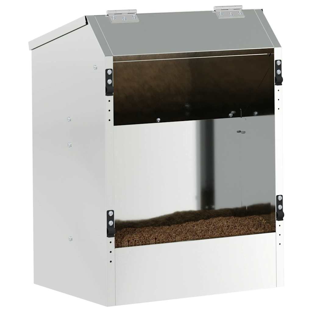 Vidaxl konijnenvoer zilver 64,5 x 25,5 x 45,5 cm gegalvaniseerd staal