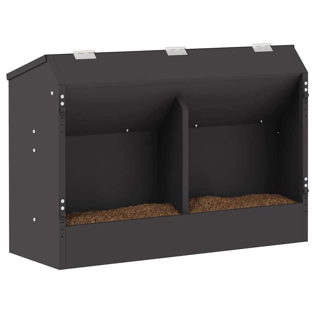 Vidaxl konijnenvoer zwart 64,5 x 25,5 x 45,5 cm koudgewalst staal