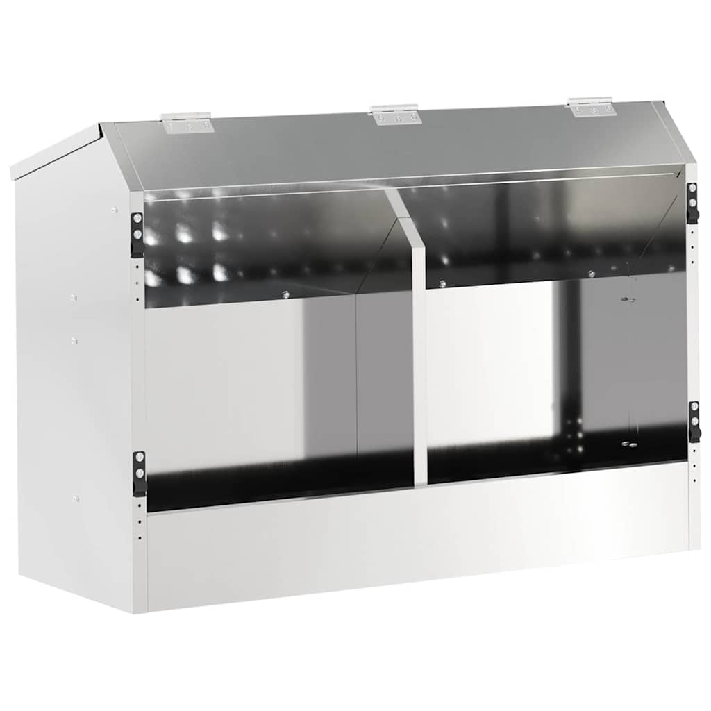 Vidaxl konijnenvoer zilver 64,5 x 25,5 x 45,5 cm gegalvaniseerd staal