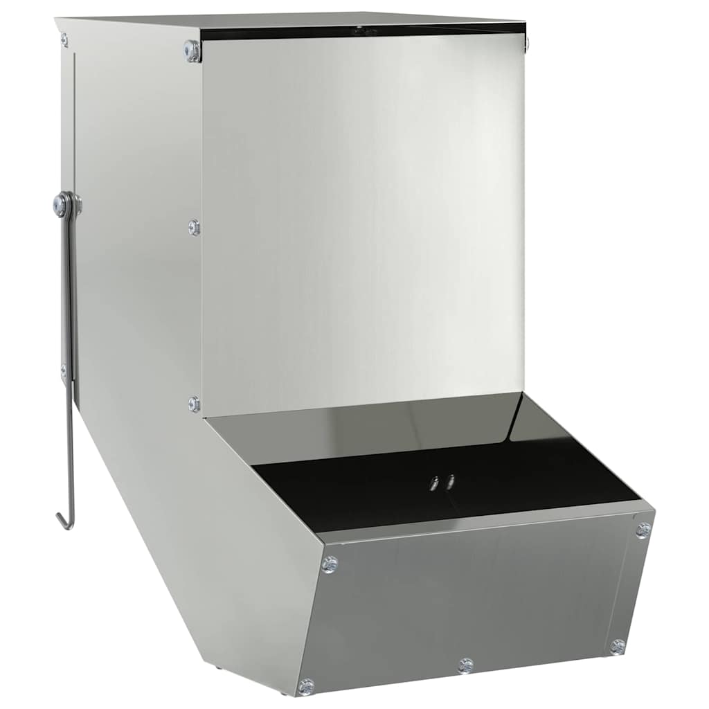 Vidaxl konijnenvoer zilver 17,5 x 26 x 28,5 cm gegalvaniseerd staal
