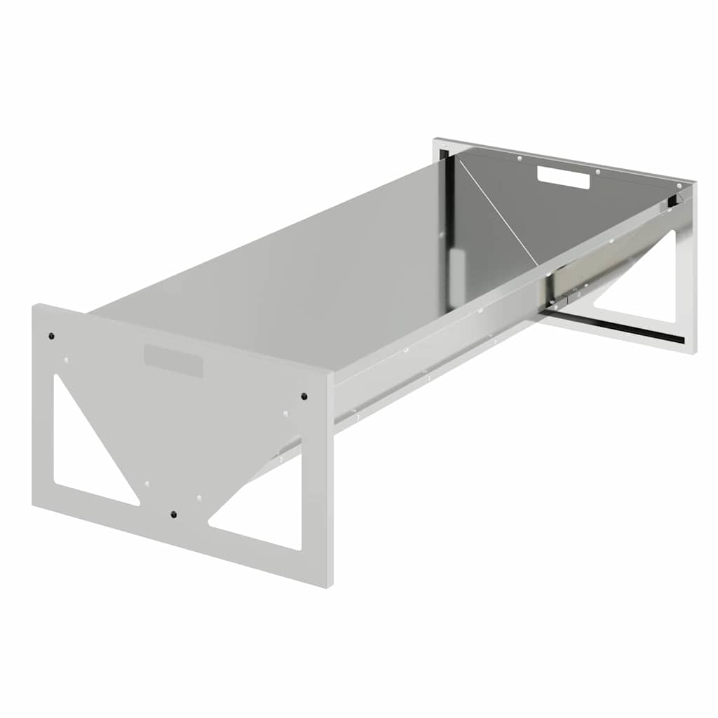 Vidaxl voederbak voor vee zilver 108 x 50 x 28 cm gegalvaniseerd staal