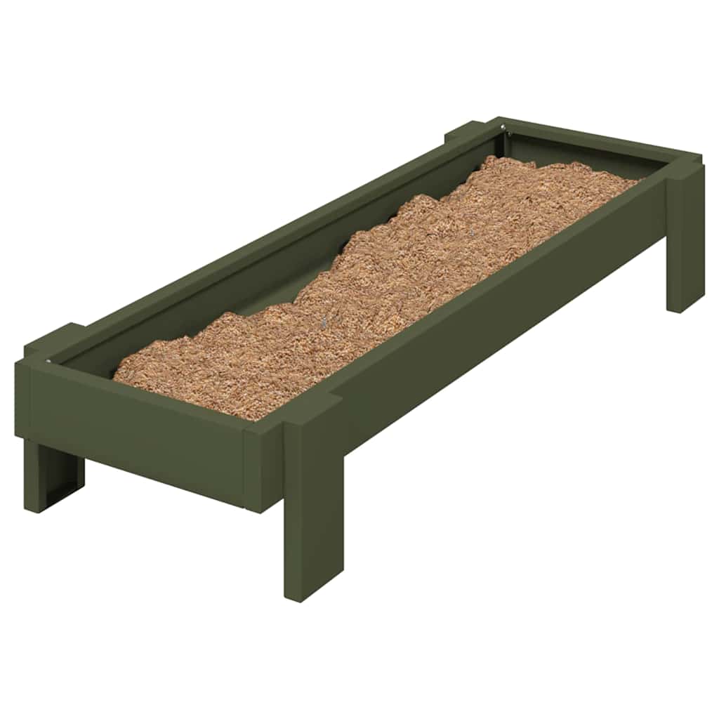 Vidaxl kippen voederbak olijf groen 80 x 28 x 13.5 cm