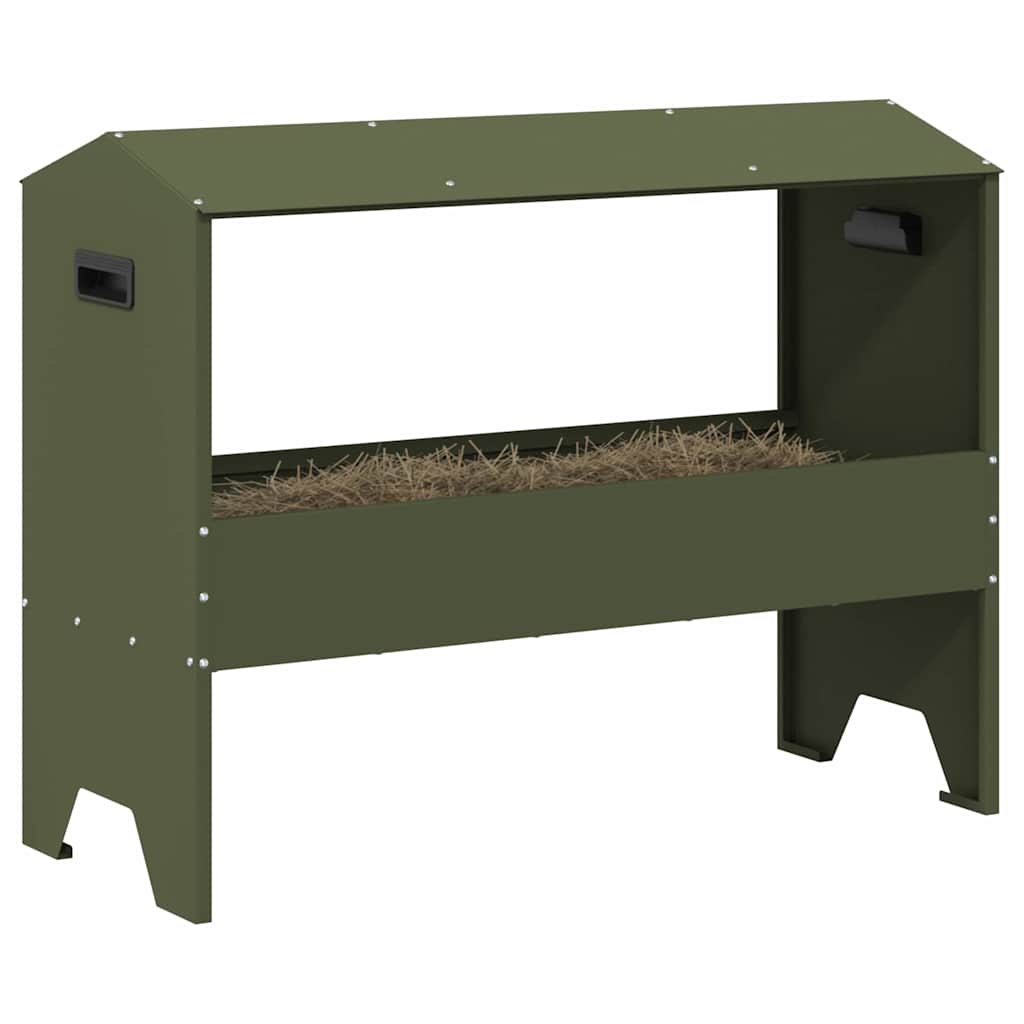 Vidaxl voederbak voor vee olijf groen 79 x 35 x 62 cm