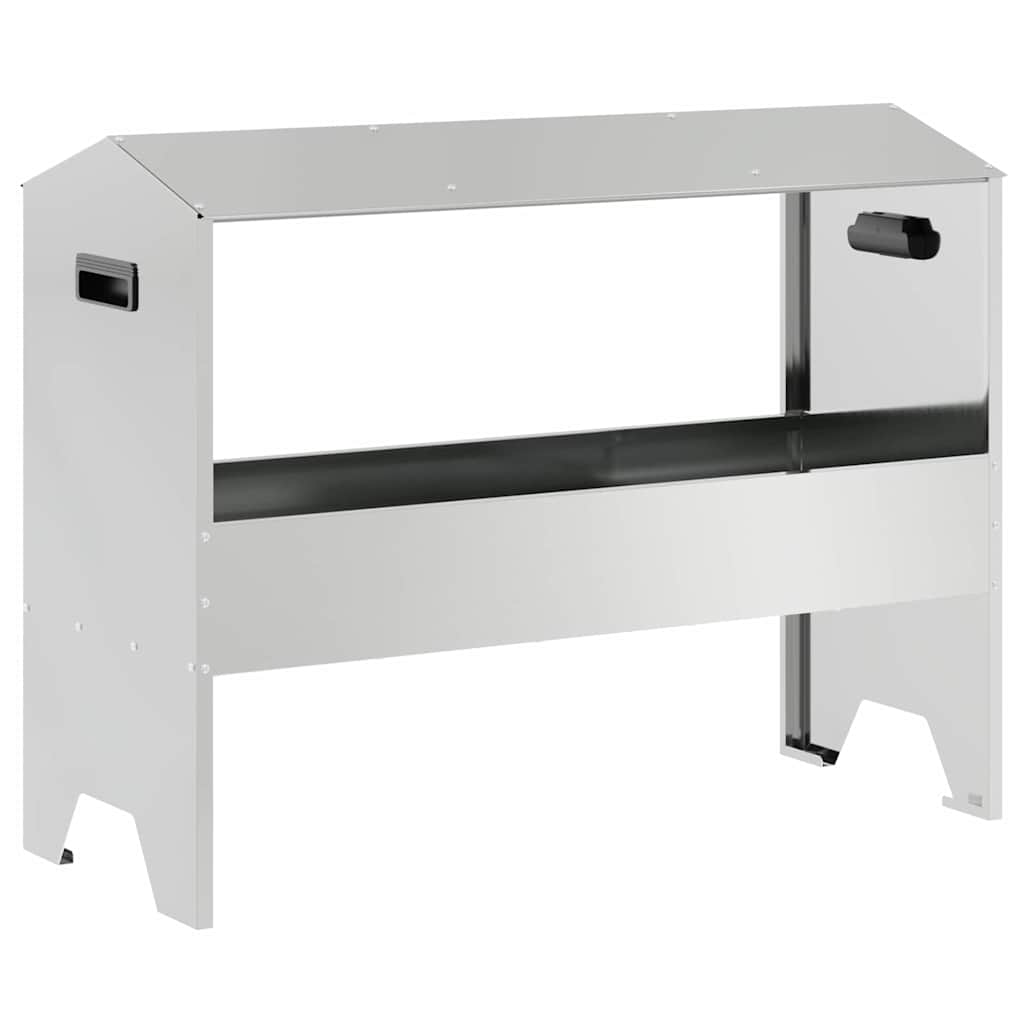 Vidaxl voederbak voor vee zilver 79 x 35 x 62 cm gegalvaniseerd staal