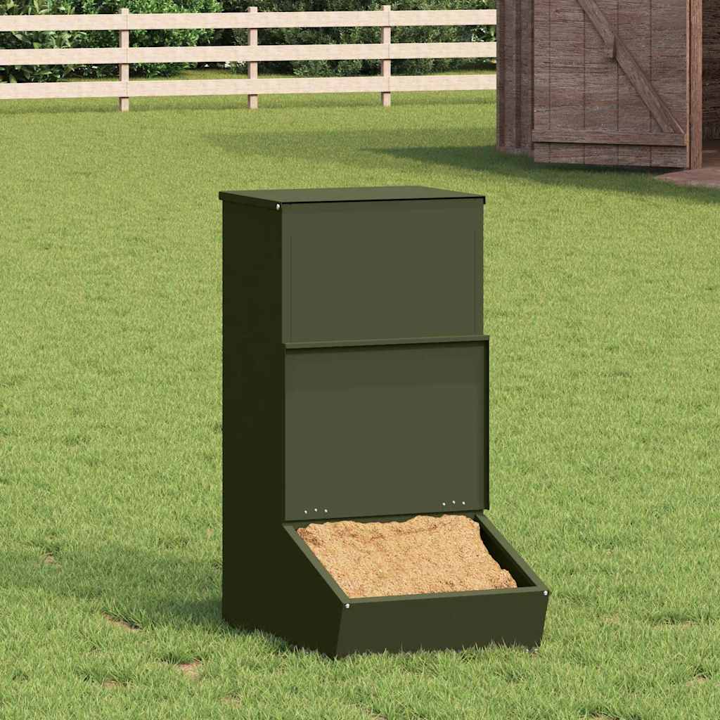 Vidaxl varkensvoeder olijf groen 55 x 38 x 76 cm koudgewalst staal