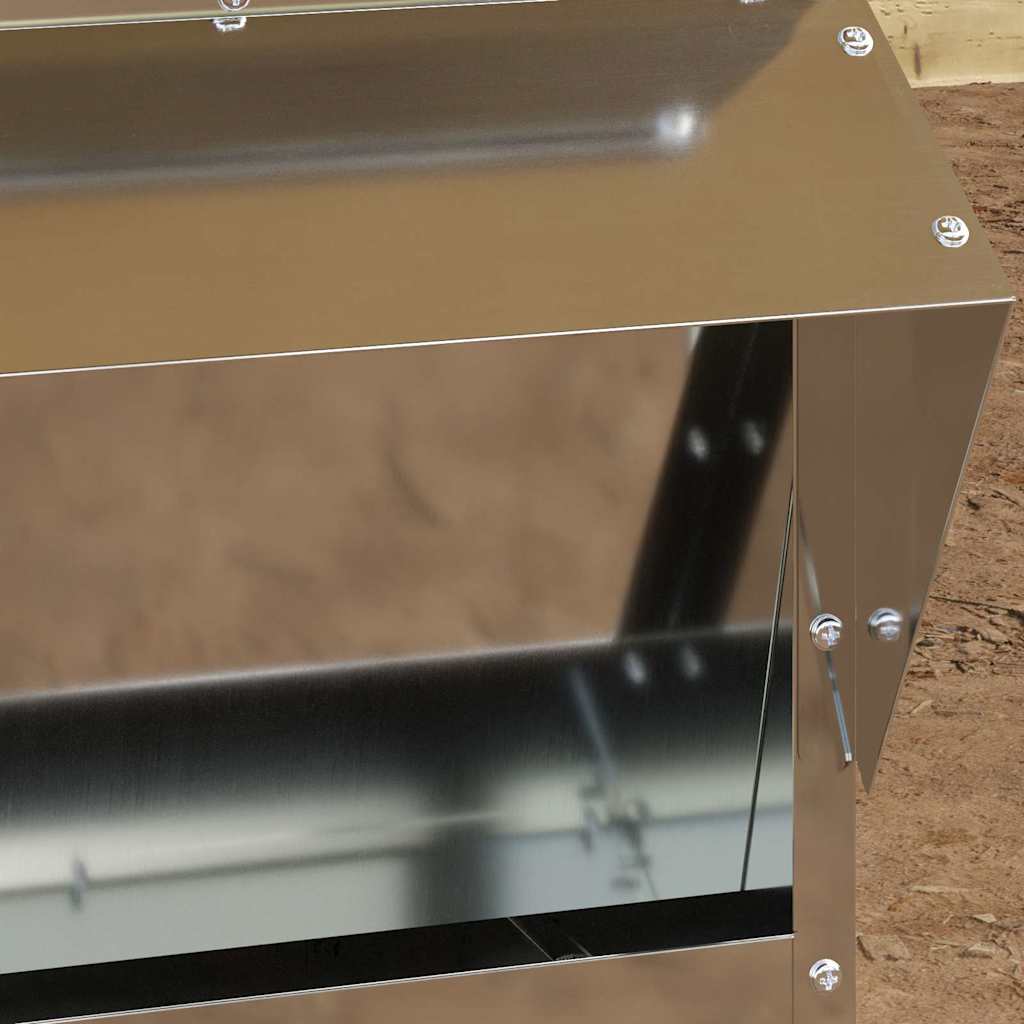 Vidaxl kip voerbak zilver 40,5 x 45 x 41 cm gegalvaniseerd staal