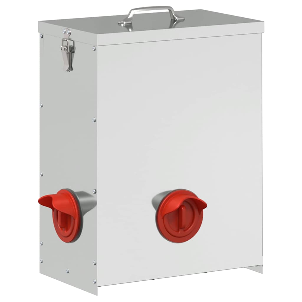 Vidaxl kip voerbak zilver 32,5 x 20,5 x 43 cm gegalvaniseerd staal