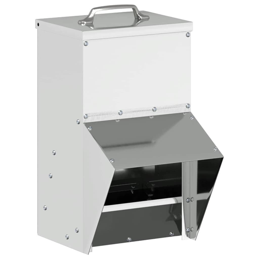 Vidaxl kip voerbak zilver 20 x 25 x35 cm gegalvaniseerd staal
