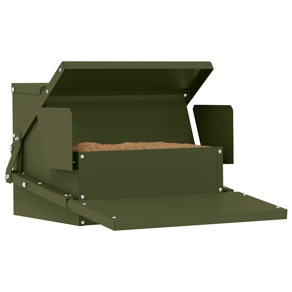 Vidaxl kippen treadle voeder olijf groen 50 x 40 x 29 cm