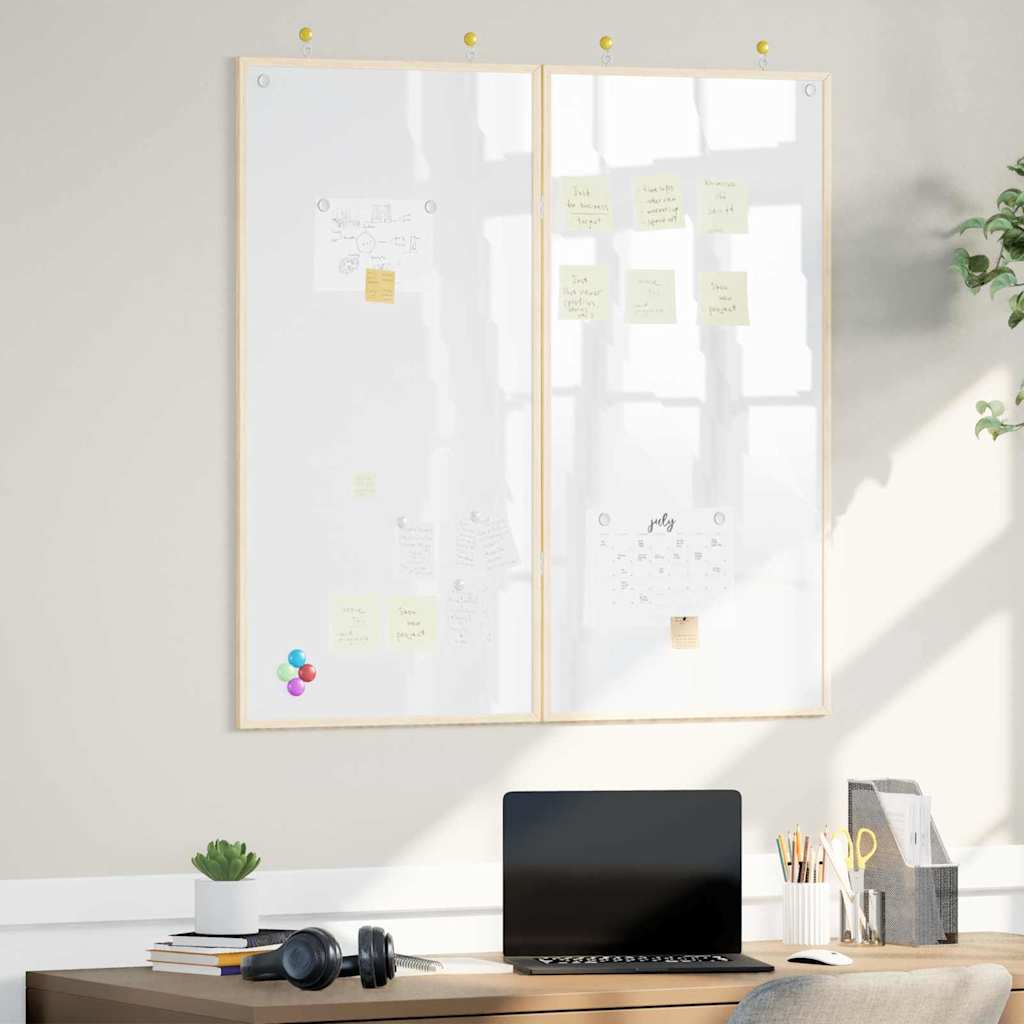 Vidaxl bulletinbord wit 80 x 80 x 1.4 cm massief grenenhout