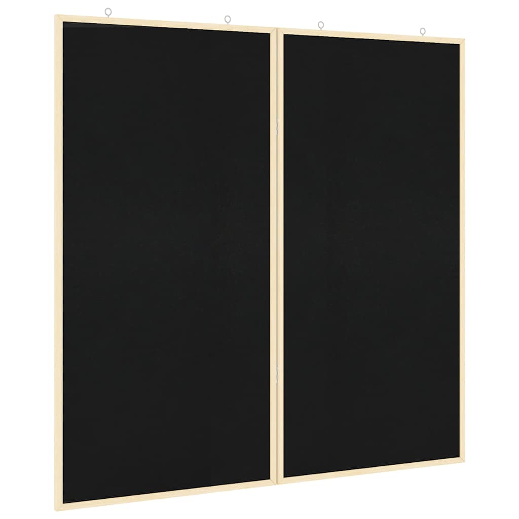 Vidaxl bulletinbord zwart 80 x 80 x 1.4 cm massief grenenhout