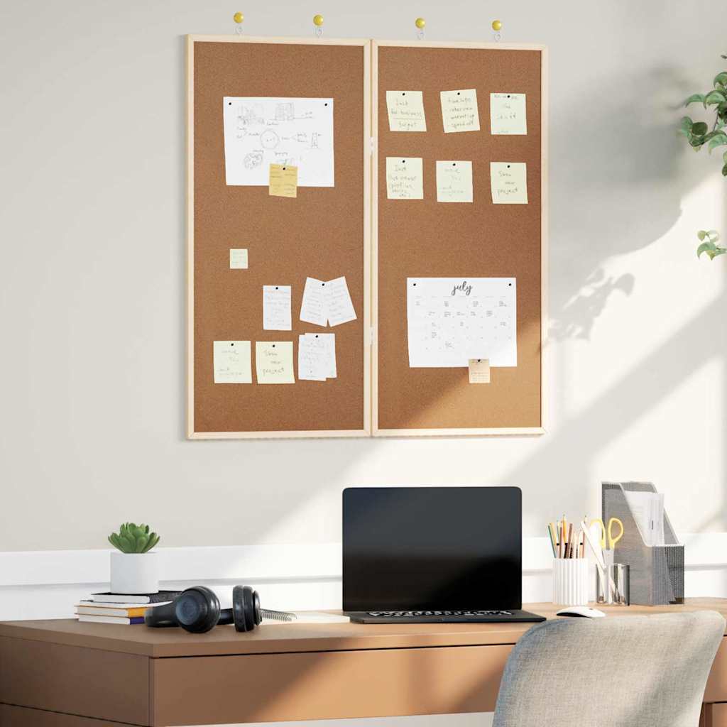 Vidaxl bulletinbord bruin 80 x 80 x 1.4 cm massief grenenhout