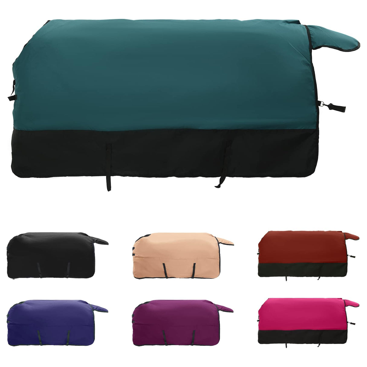 Vidaxl paardendeken donkergroen en zwart 115 cm polyester