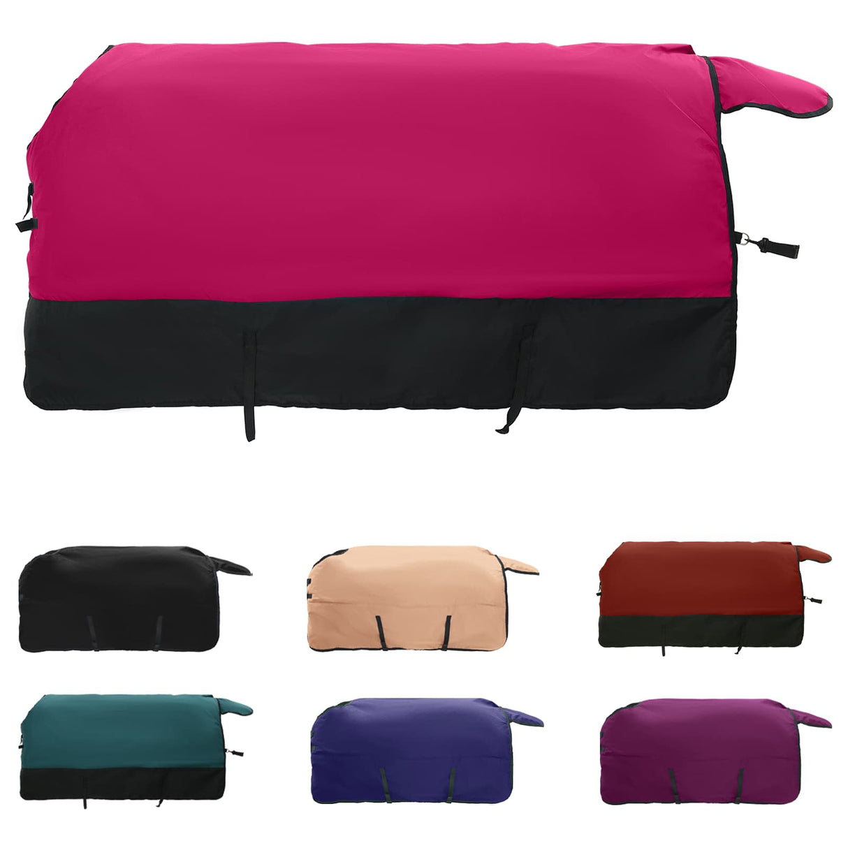 Vidaxl paardendeken roze en zwart 115 cm polyester