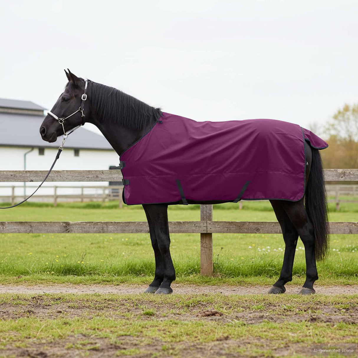 Vidaxl paardendeken donkergroen en zwart 95 cm polyester