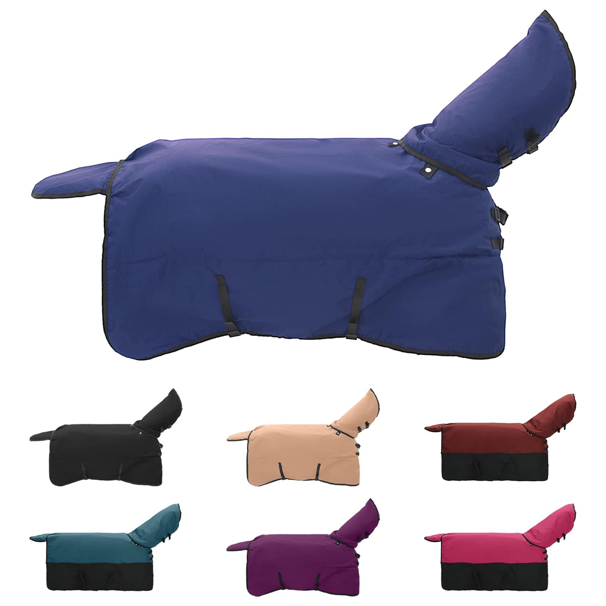 Vidaxl paardendeken donkergroen en zwart 165 cm polyester