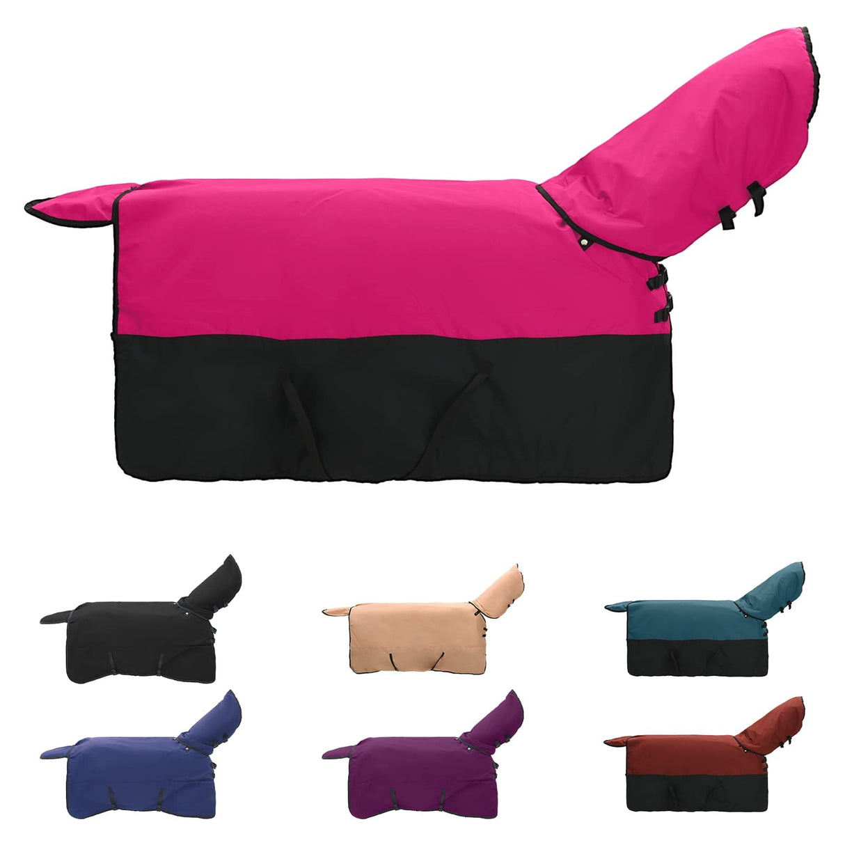 Vidaxl paardendeken roze en zwart 85 cm polyester