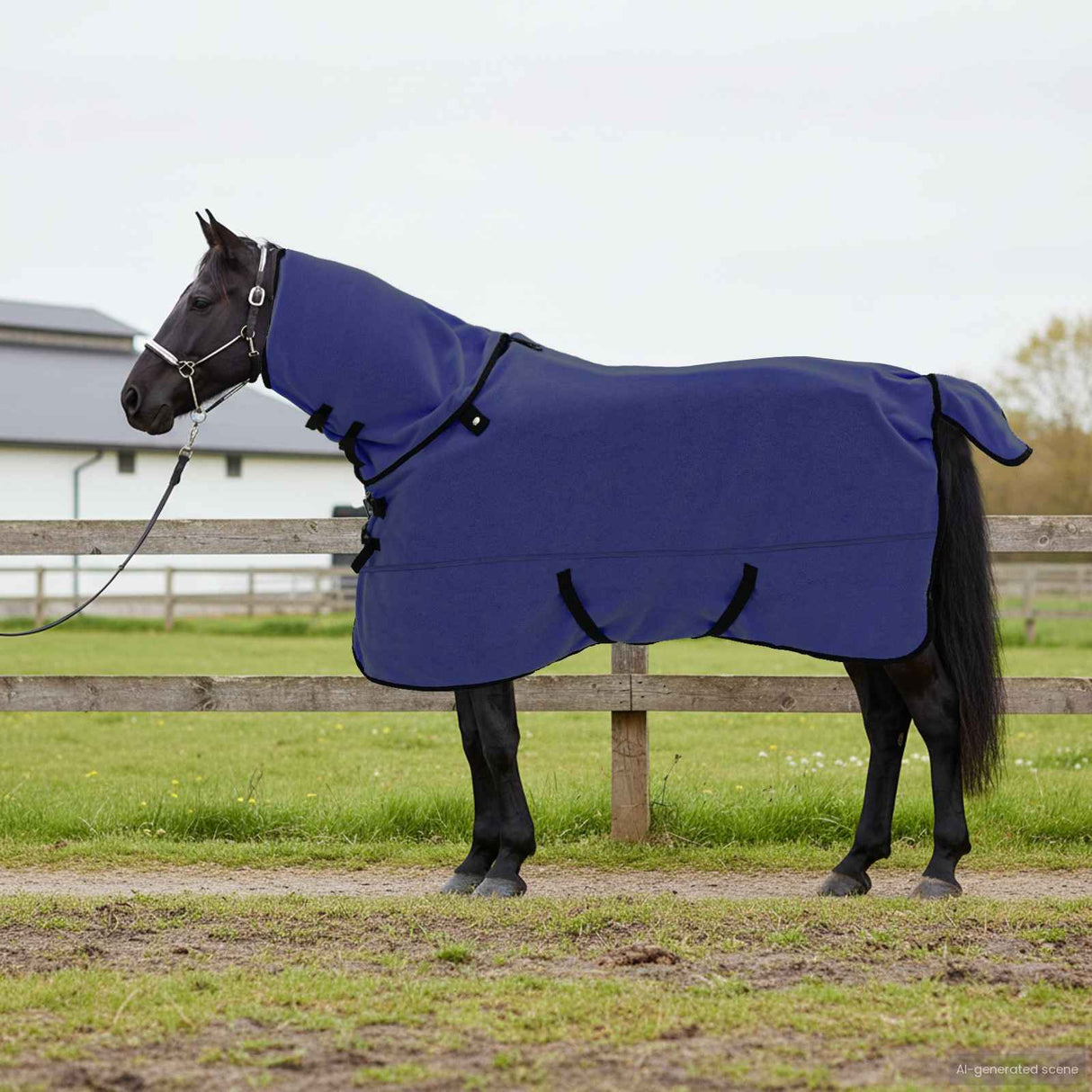 Vidaxl paardendeken marineblauw polyester
