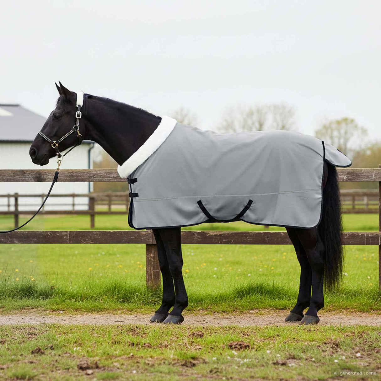 Vidaxl paardendeken volledig donkergroen 145 cm polar fleece