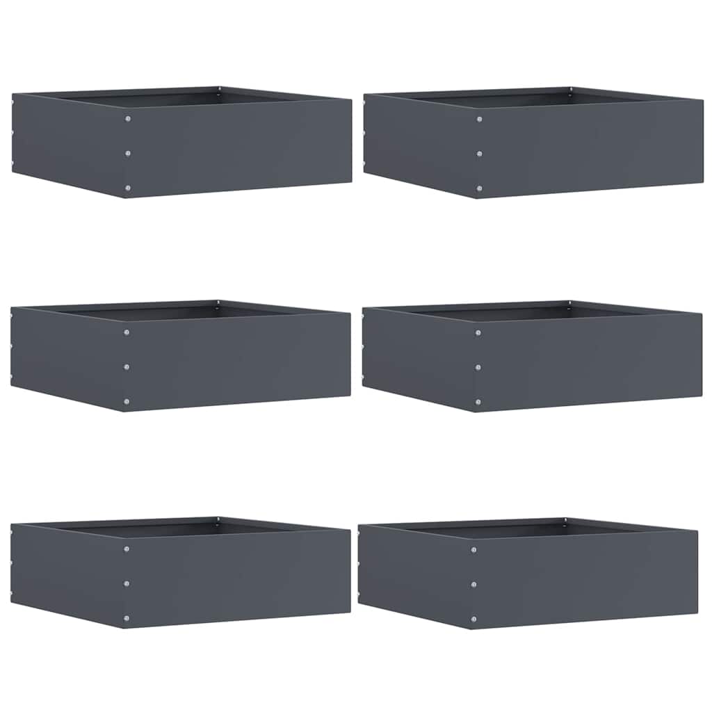 Vidaxl tuinrand 6 pcs antraciet 40 x 40 x 13 cm staal
