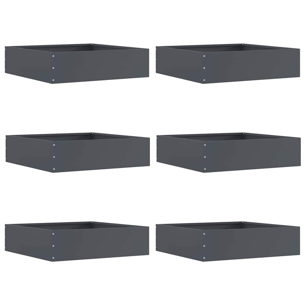 Vidaxl tuinrand 6 pcs antraciet 50 x 50 x 13 cm staal