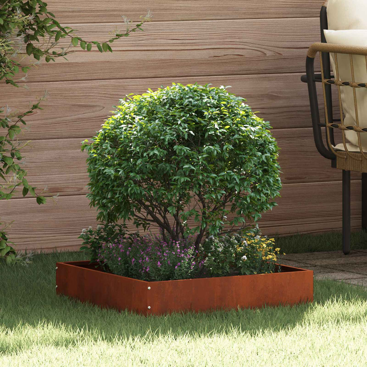 Vidaxl tuinrand 6 pcs roestig 50 x 50 x 13 cm cortenstaal