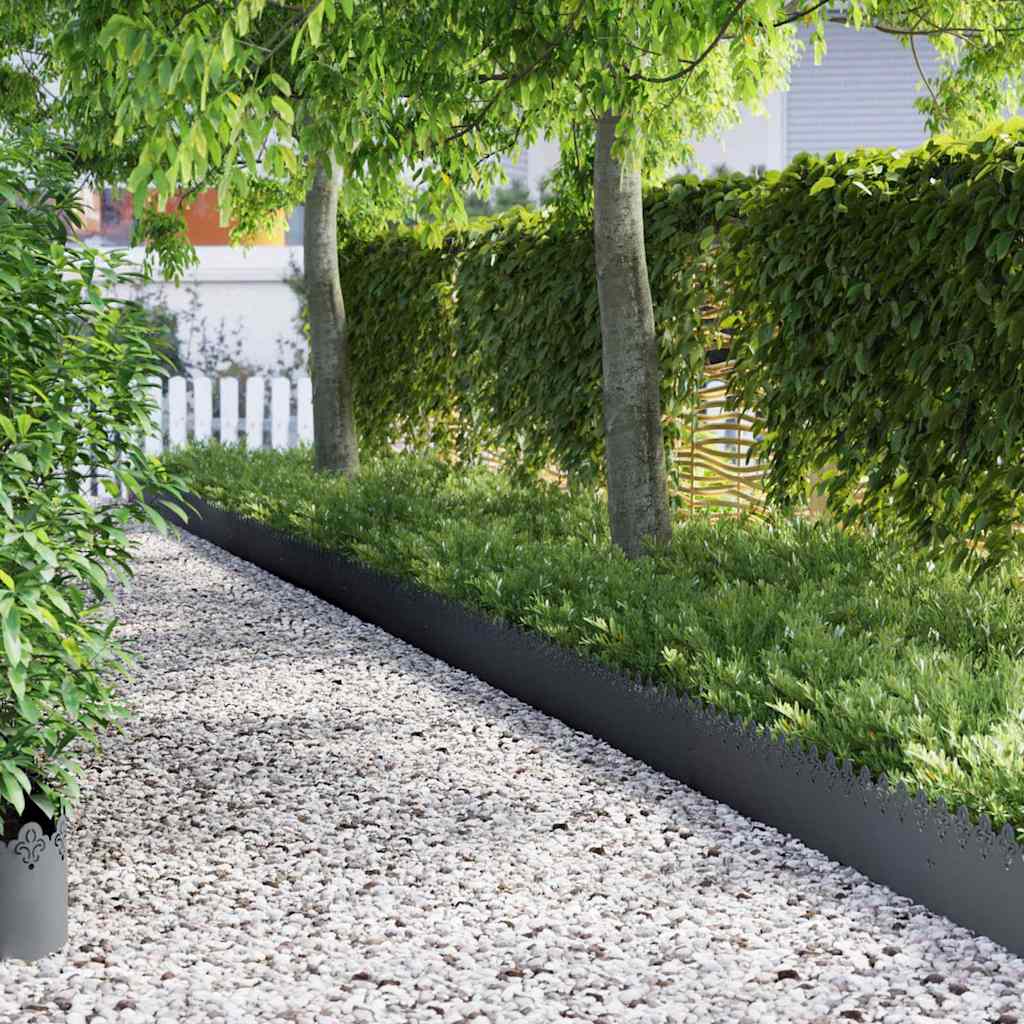 Vidaxl gazonranden 10 pcs antraciet 103 x 0,05 x 22 cm staal