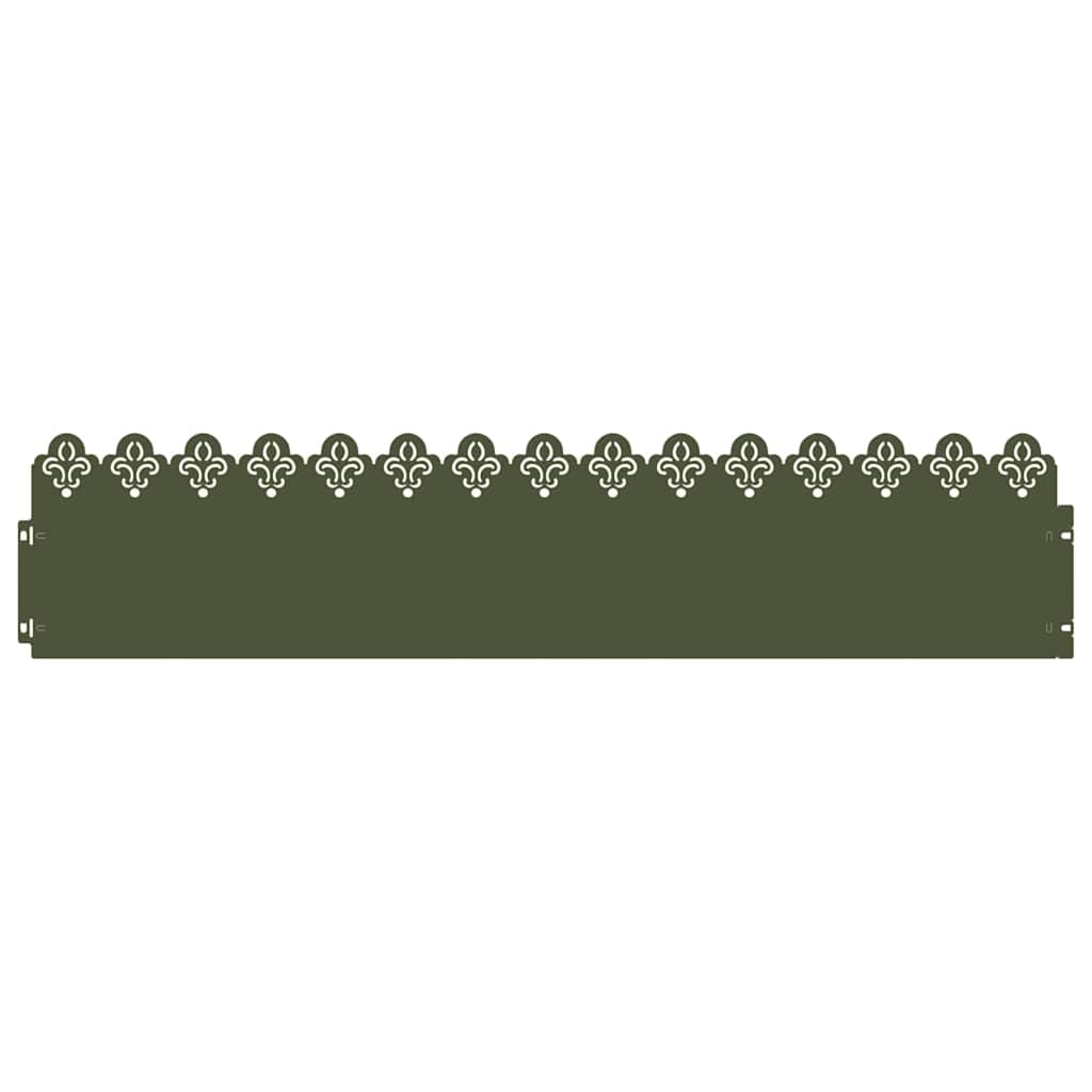 Vidaxl gazonranden 30 pcs olijf groen 103 x 0,05 x 22 cm staal