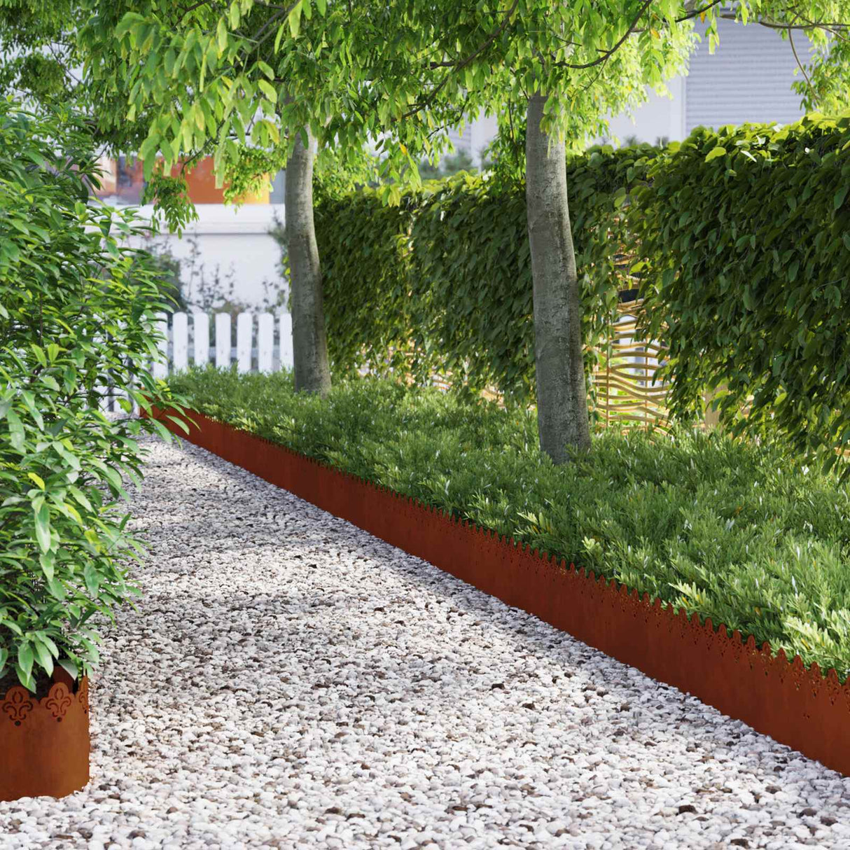 Vidaxl gazonranden 10 pcs roestig 103 x 0,05 x 22 cm cortenstaal