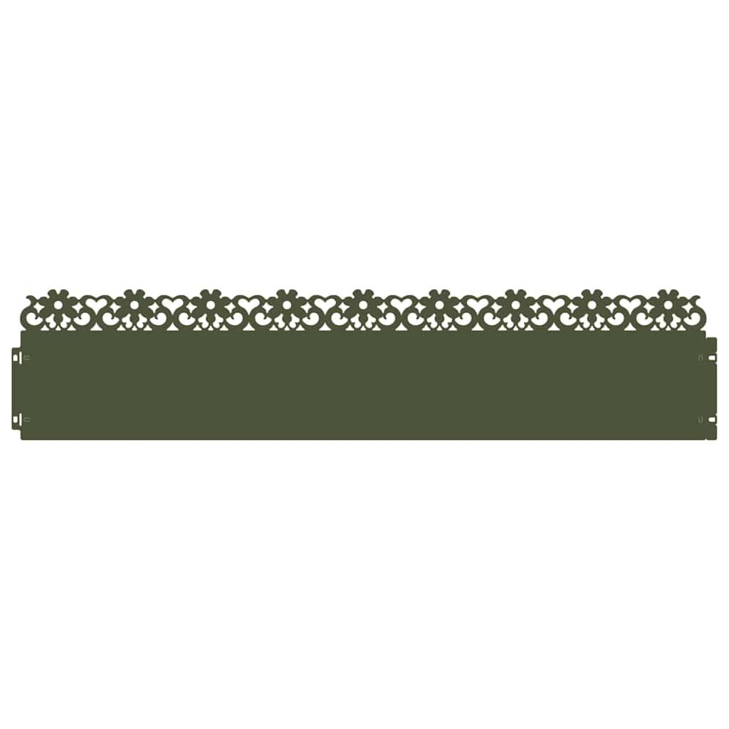 Vidaxl gazonranden 30 pcs olijf groen 103 x 0,05 x 22 cm staal