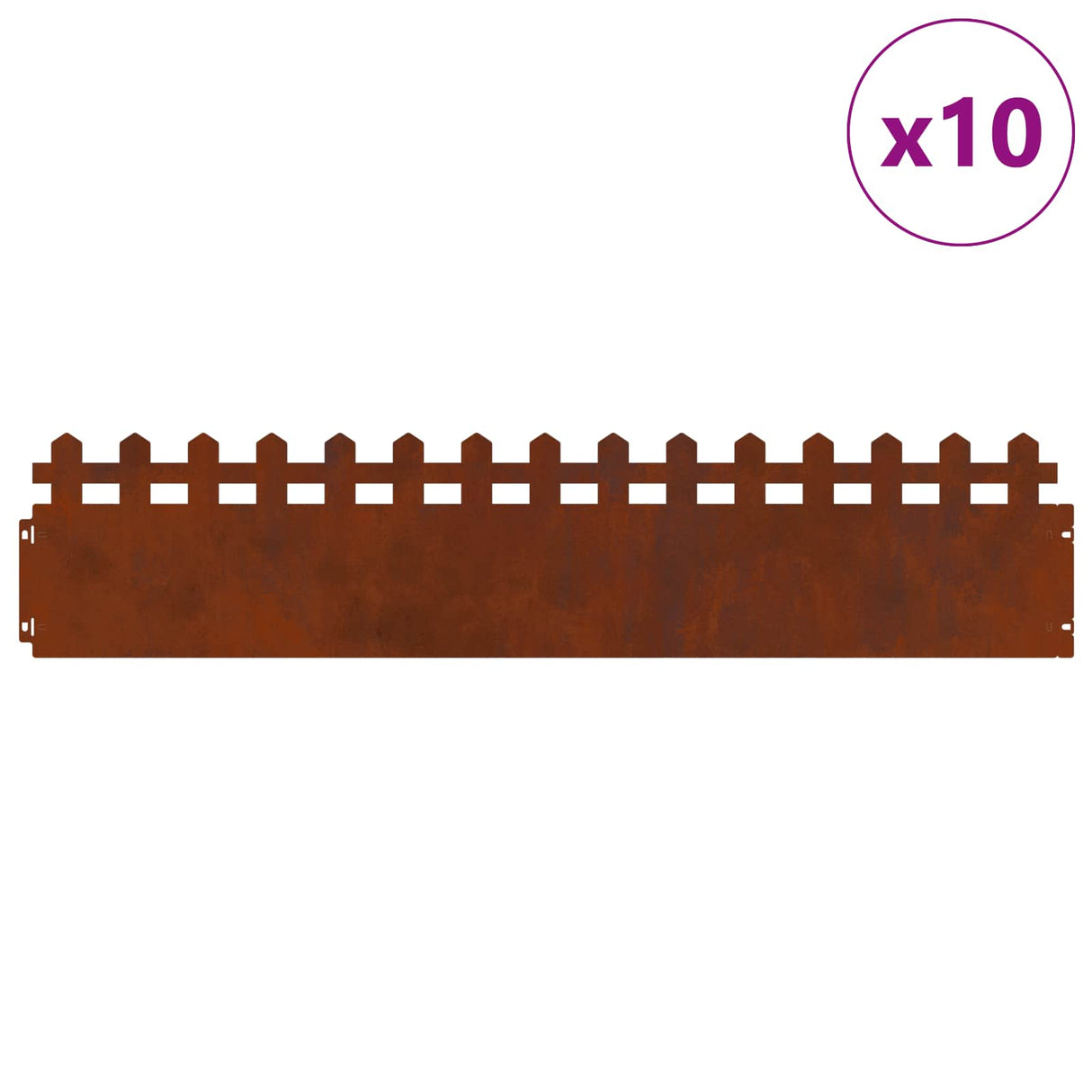 Vidaxl gazonranden 10 pcs roestig 103 x 0,05 x 22 cm cortenstaal