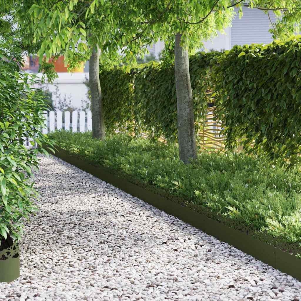 Vidaxl gazonranden 20 pcs olijf groen 103 x 0,05 x 22 cm staal