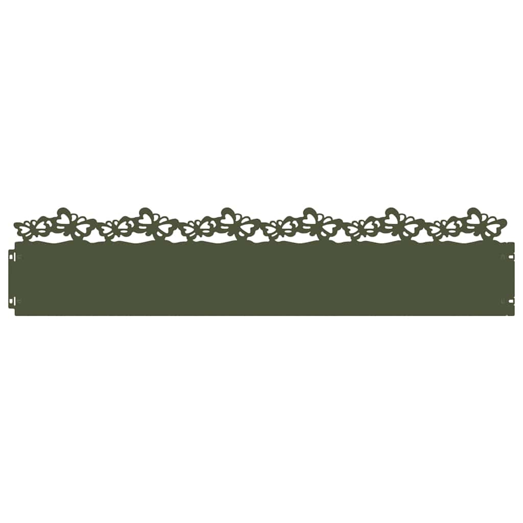 Vidaxl gazonranden 20 pcs olijf groen 103 x 0,05 x 22 cm staal