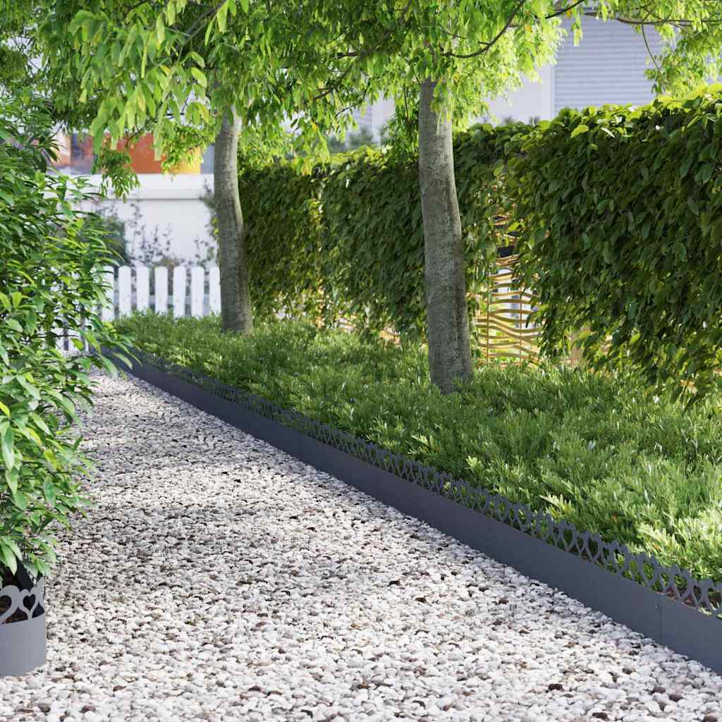 Vidaxl gazonranden 20 pcs antraciet 103 x 0,05 x 22 cm staal