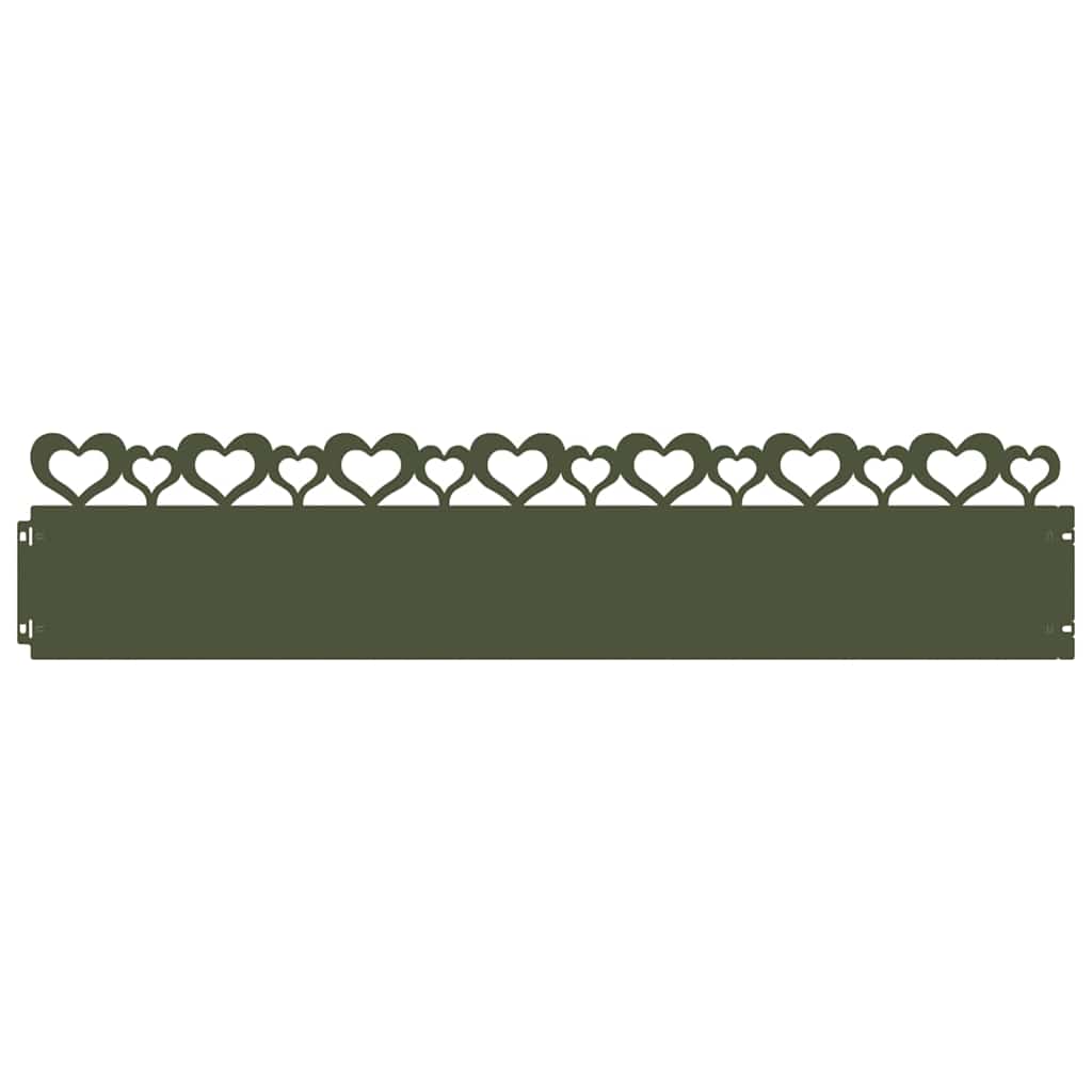 Vidaxl gazonranden 10 pcs olijf groen 103 x 0,05 x 22 cm staal
