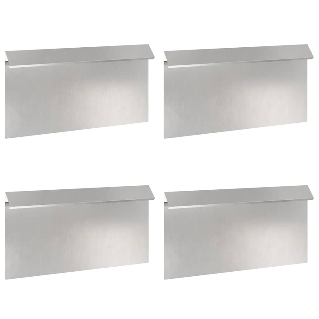 Vidaxl slakkenhekje 4 pcs zilver 50 x 3,5 x 25 cm roestvrij staal