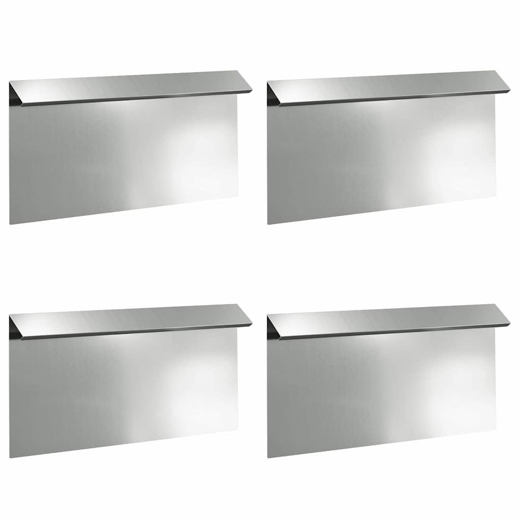 Vidaxl slakkenhekje 4 pcs zilver 50 x 3,5 x 25 cm gegalvaniseerd staal