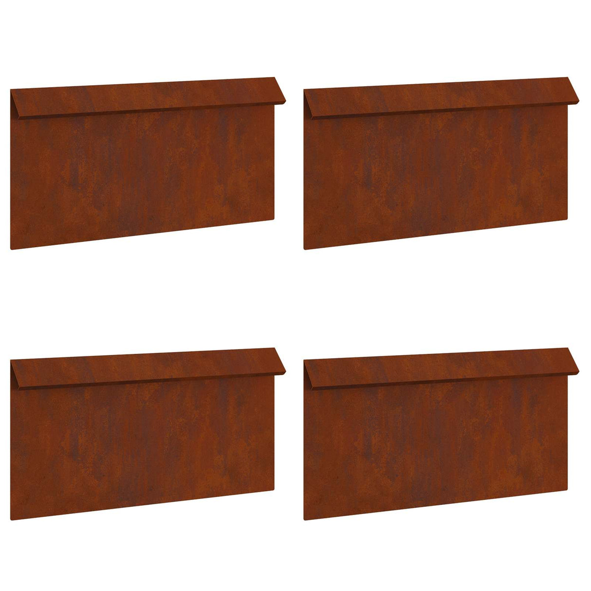Vidaxl slakkenhekje 4 pcs roestig 50 x 3,5 x 25 cm cortenstaal