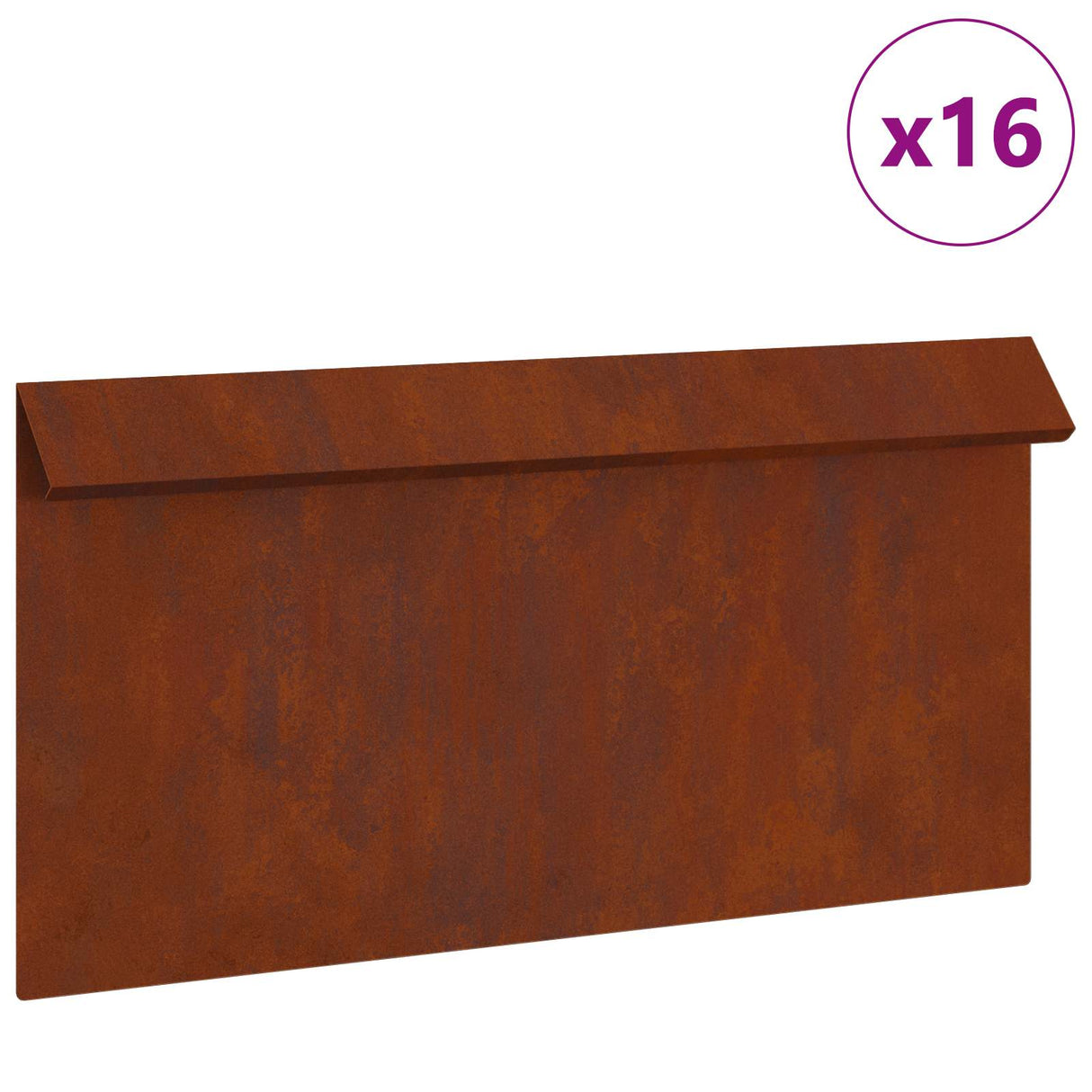 Vidaxl slakkenhekje 16 pcs roestig 50 x 3,5 x 25 cm cortenstaal