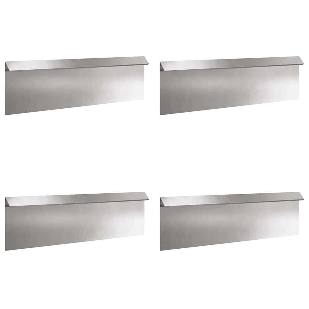 Vidaxl slakkenhekje 4 pcs zilver 100 x 3,5 x 25 cm roestvrij staal