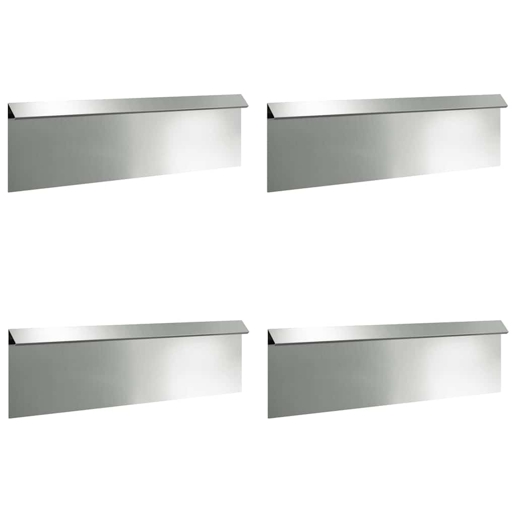 Vidaxl slakkenhekje 4 pcs zilver 100 x 3,5 x 25 cm